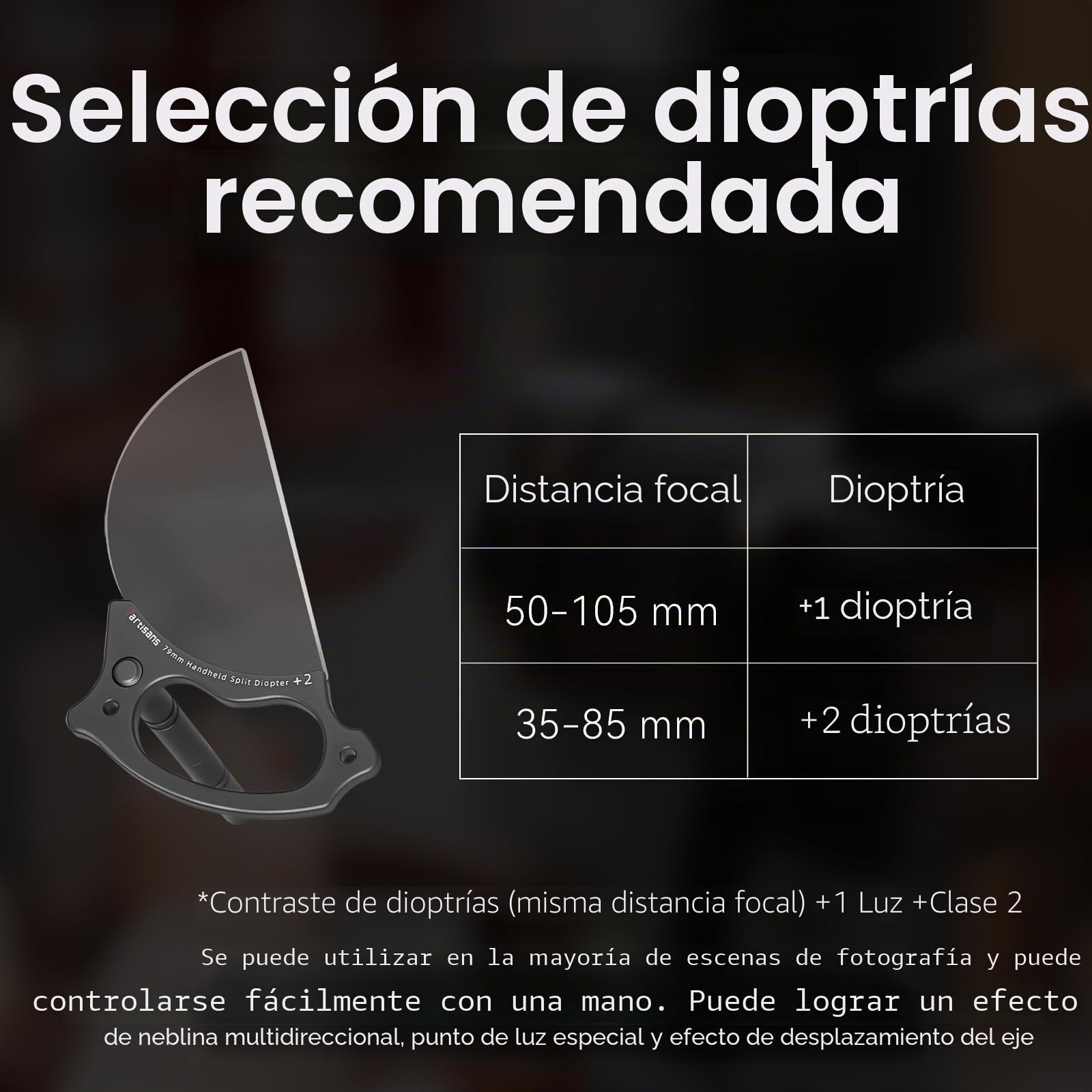 7artisans Filtro de lente dioptrías filtro universal cámara cristal filtro accesorios para efectos especiales fotografía semicircular flexible para primer plano desenfoque