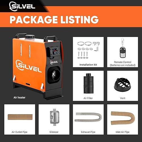 Miniatura 3 de SILVEL Calentador diésel de 12 V y 8 KW, calentador de aire diésel todo en uno, calentador diésel portátil con monitor LCD y control remoto,