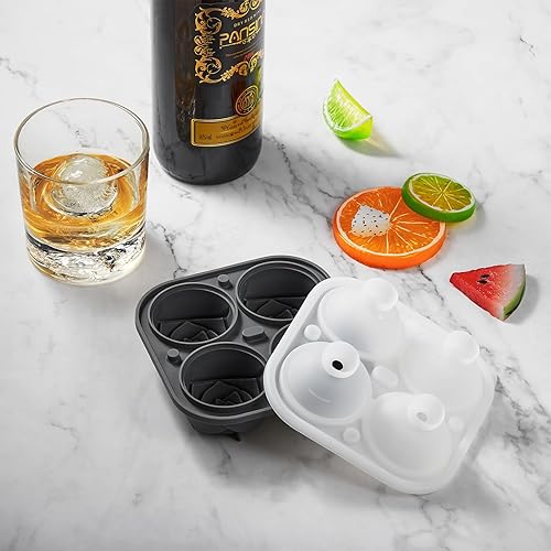 Miniatura 7 de Nax Caki Juego de 2 bandejas de moldes para cubitos de hielo de rosas 3D, 4 moldes gigantes de silicona grandes de 2.5 pulgadas, moldes de hielo