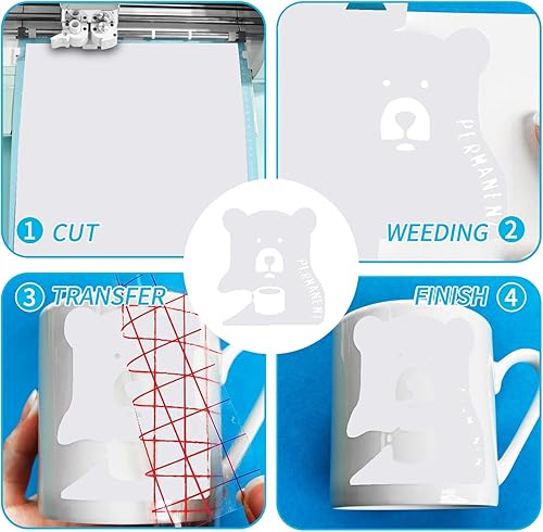 Miniatura 6 de Lya Vinyl Rollo de vinilo permanente de 70 pies para Cricut, rollo de vinilo permanente para exteriores para calcomanías del hogar, taza, ventana,