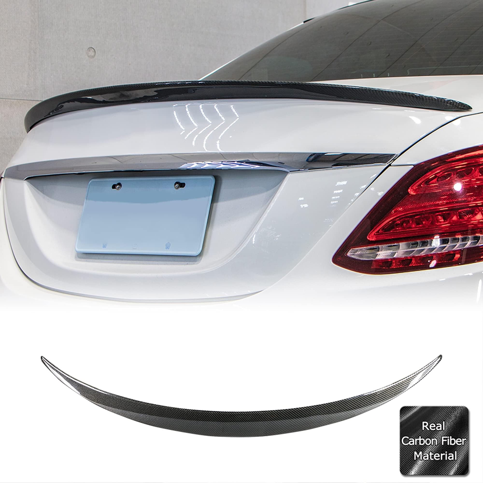 Amazon.com: Carbon Fiber Trunk Spoiler for Mercedes Benz W205 2015-2021 ...