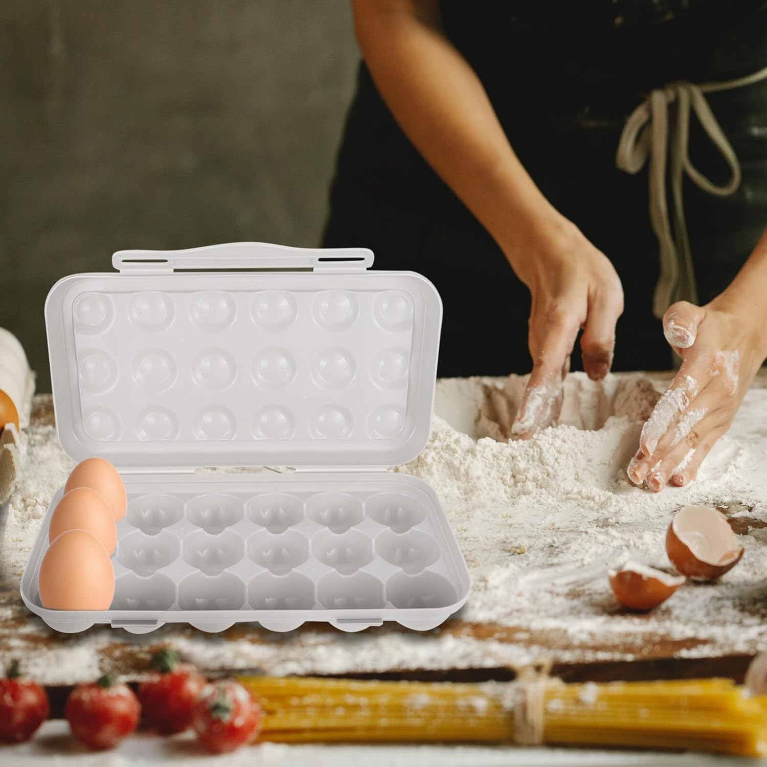 BESTonZON Multi Holder for Refrigerator Plastic Storage Case -collision Design for Fridge Pantry and Kitchen Use Cell Capacity