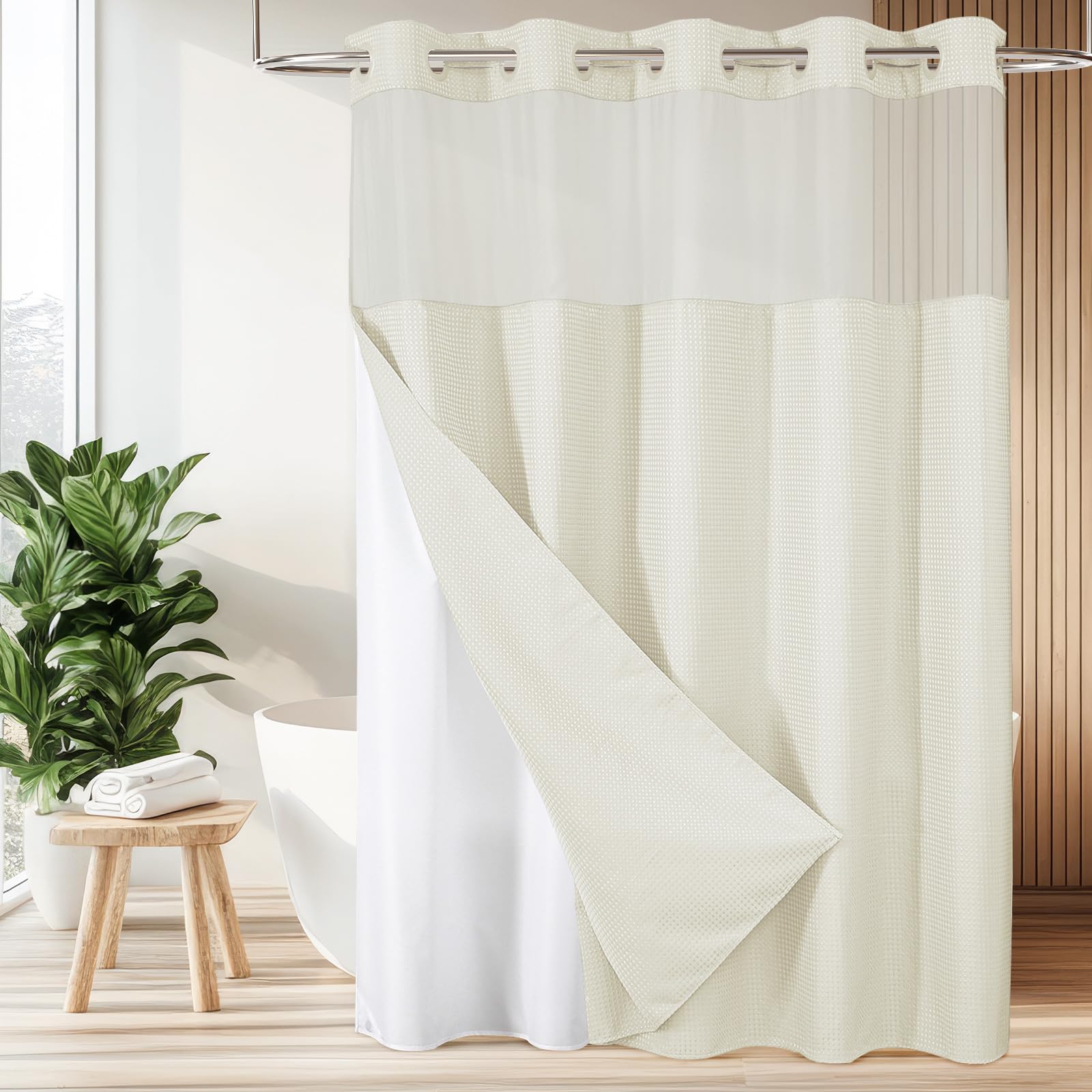 Rideau Douche Colorful Star Blanc - Style Bohème Moderne 91x183 Cm