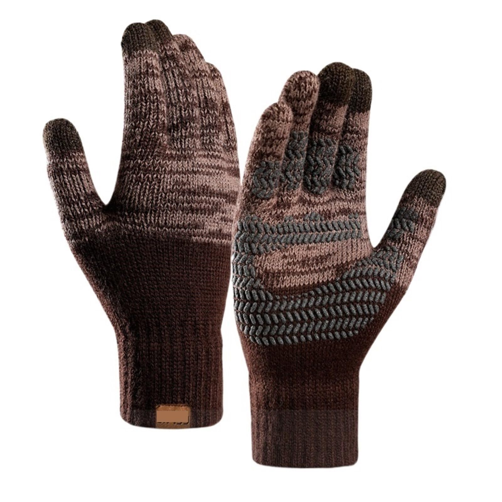 Guantes de Invierno for Hombre, Guantes cálidos de Punto de Gran tamaño, Guantes Gruesos de Ciclismo for Oficina Masculina(Red)