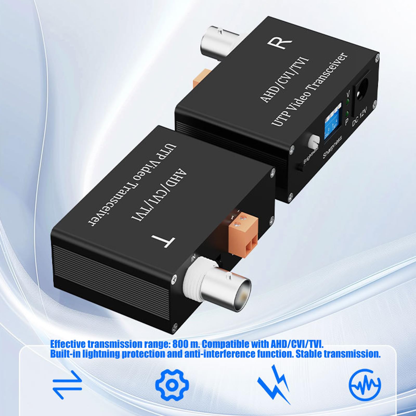 Convertitore conveniente con riduzione per telecamere di parcheggio Trasmettitori passivi a doppino intrecciato AHDs CVIs TVIs