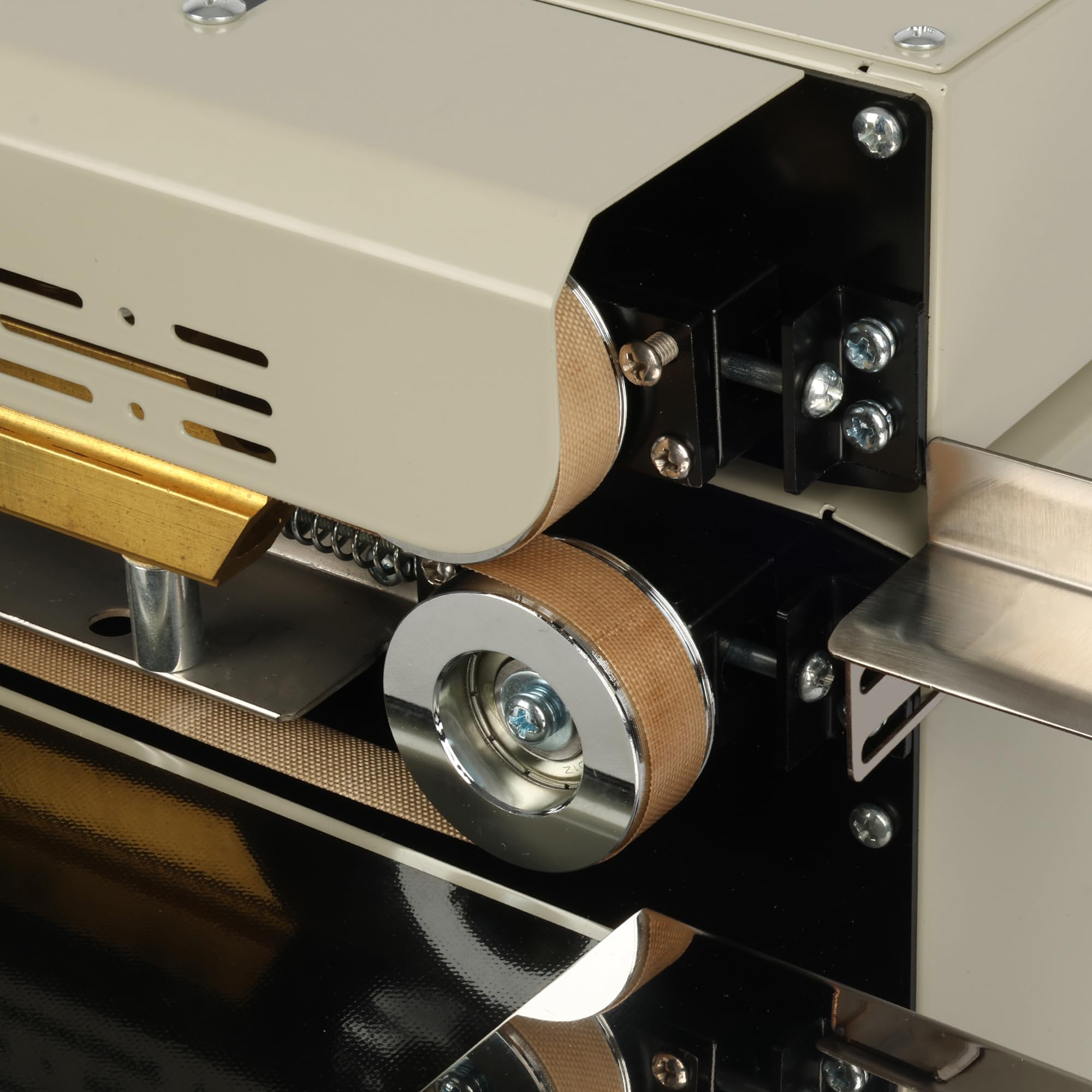U.S. Solid Máquina selladora de banda continua, sellado térmico horizontal de 12 mm de ancho, posición de sellado ajustable, control de temperatura y velocidad, 110 V, 600 W