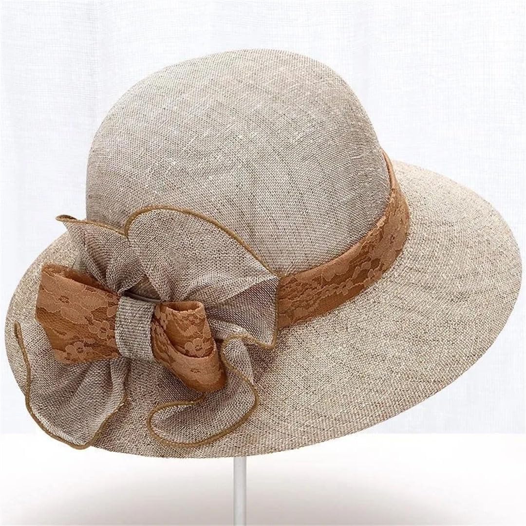 Sombrero de Verano para Mujer, de ala Ancha, para Playa, para Madres Mayores (En8, Talla única)