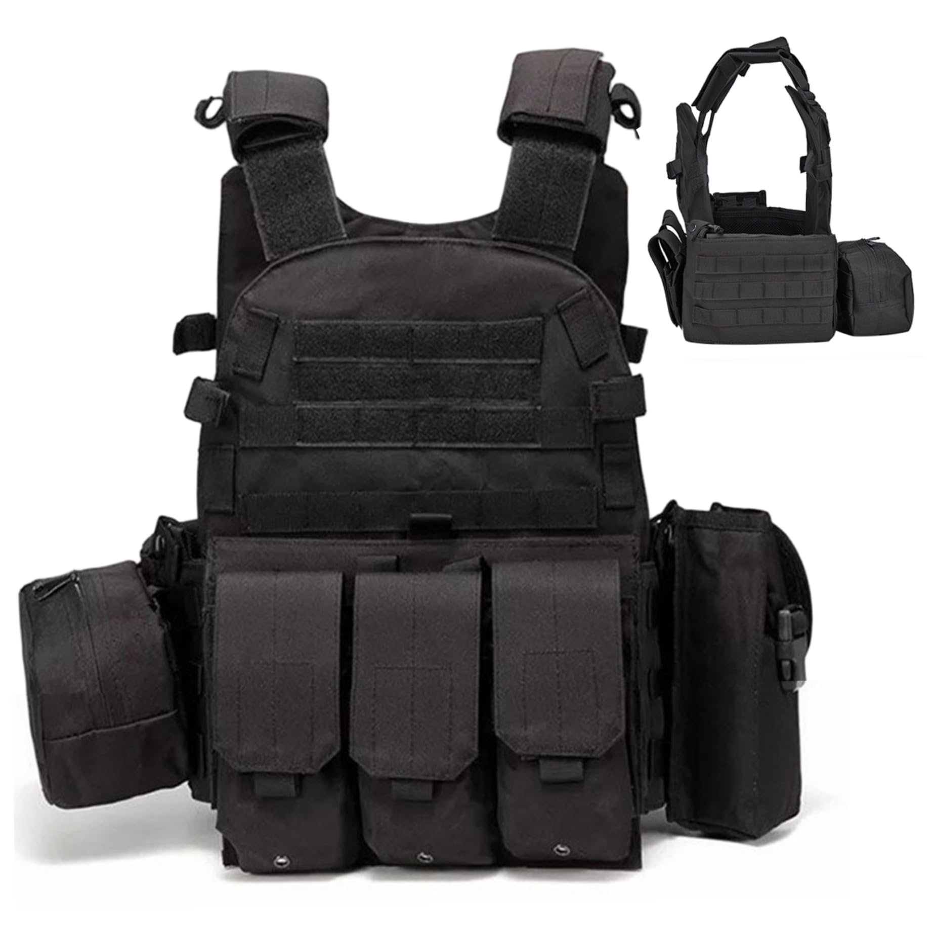 Chaleco Airsoft MOLLE Multifuncional, Portador de Placa Transpirable Ajustable para Seguridad de Entrenamiento al Aire Libre de Paintball