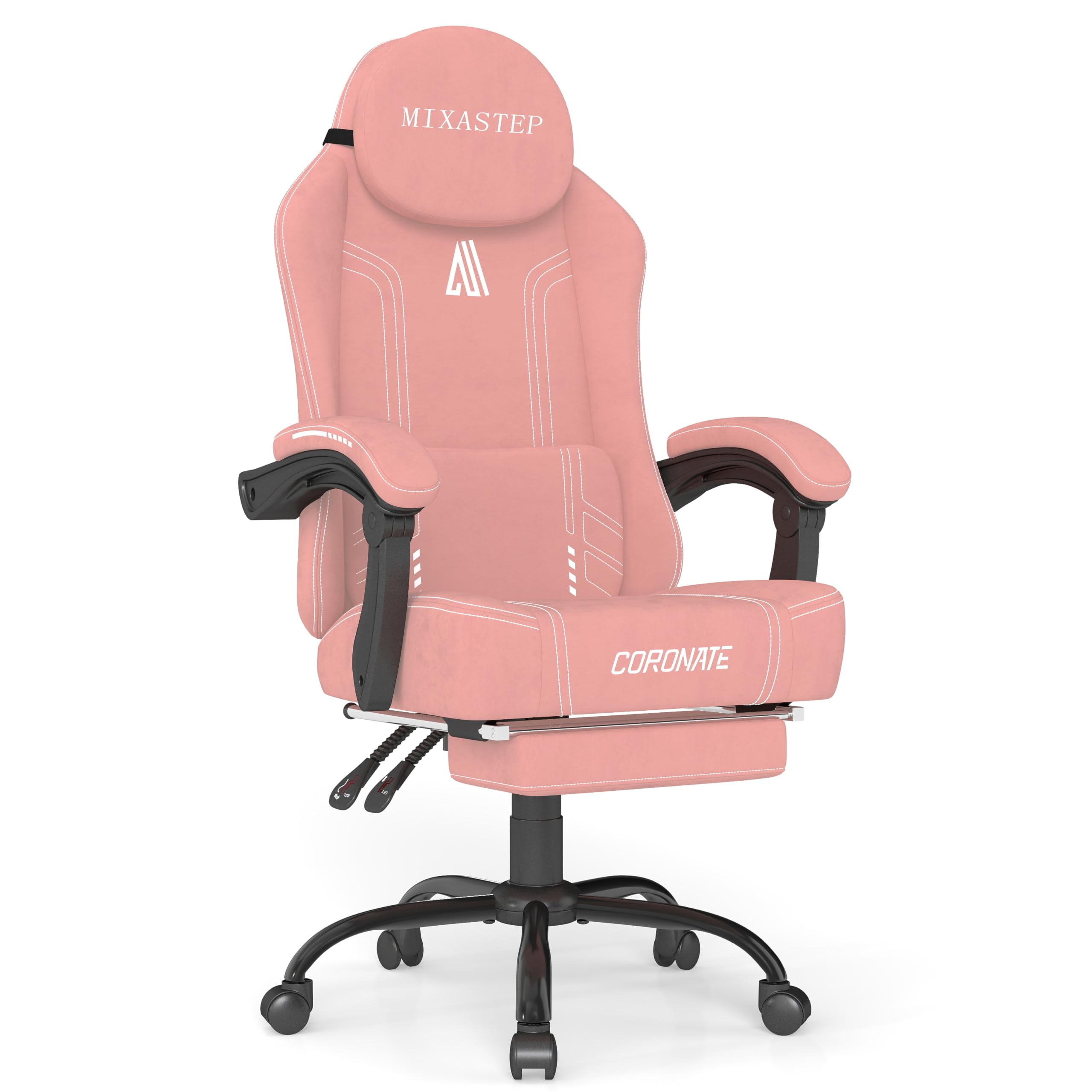 Chaise Gaming Ergonomique Avec Repose-pieds, Soutien Lombaire Et Dossier Reglable Chaise Confortable Pour Bureau Et Gaming Noir 96446596