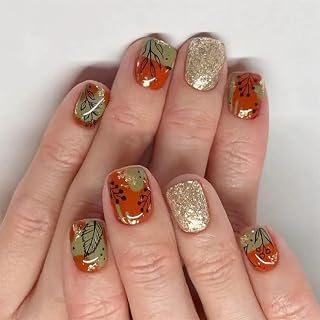 Long Lasting Press On Nails Red Brown Glitters Styles Artificial Nails For Special Occasions Snaply Fit Apply Press On Nail Red Brown Glitters