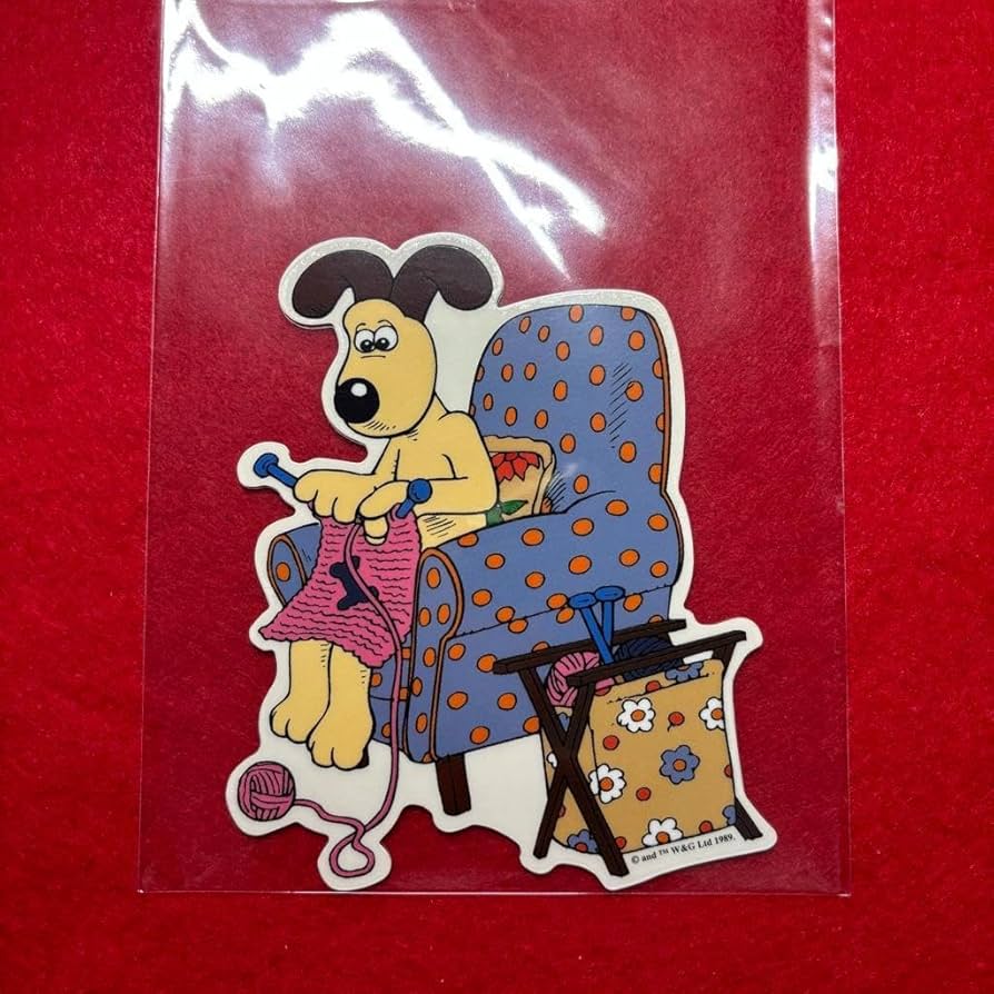 ウォレス＆グルミットの絵 Amazon | ウォレスとグルミット ステッカー「グルミット編み物