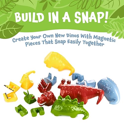 Miniatura 3 de Juego de juguetes magnéticos para mezclar o combinar dinosaurios, 15 piezas