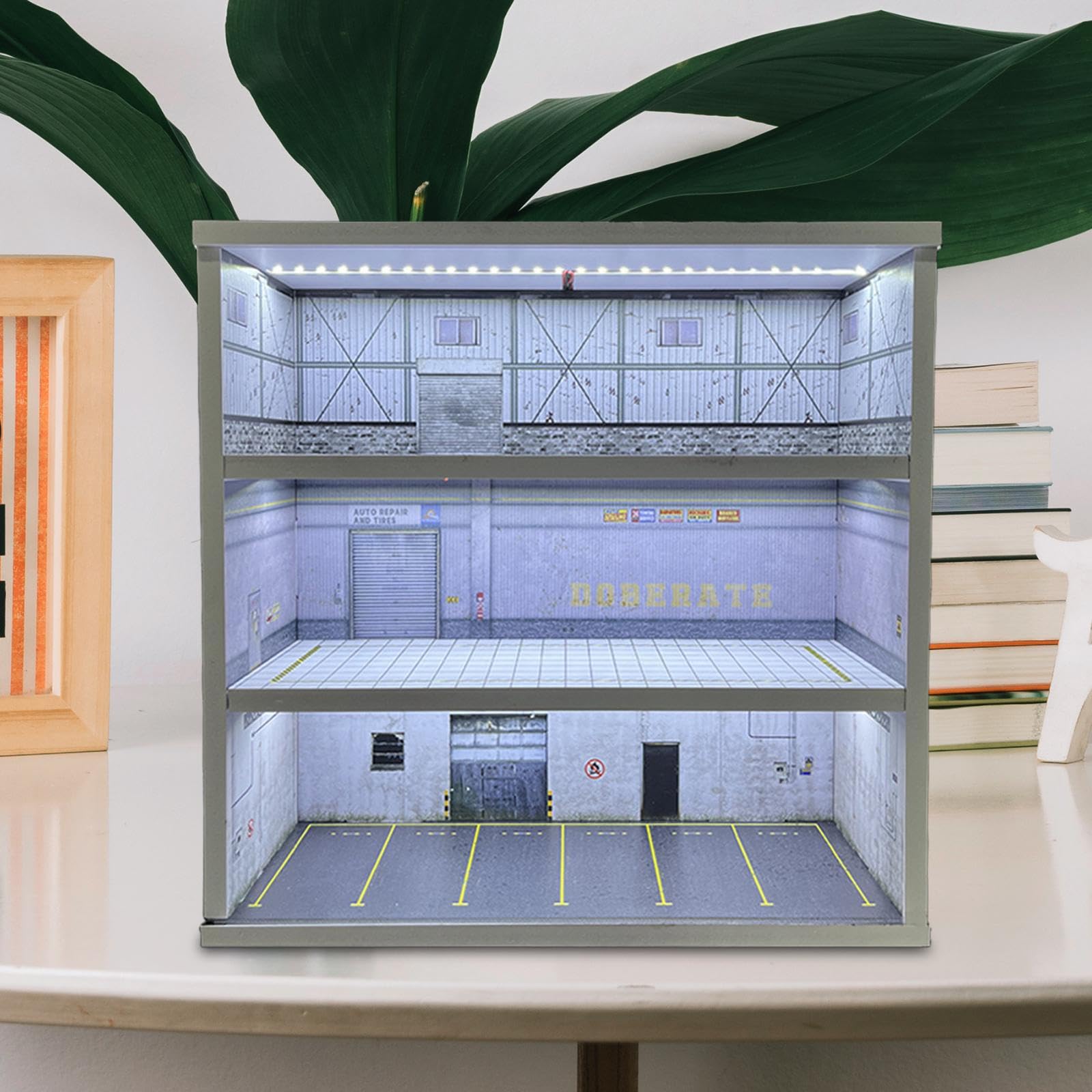Modellauto Vitrine Im Maßstab 1:64, Parkplatzszene, Garagendiorama, mit, Sammlergeschenk, Ornament, Miniaturszene, Style B