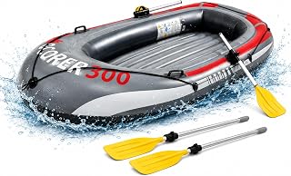 Aufblasbares Schlauchboot 220 x 110 cm - für Kinder & Erwachsene mit Padel & Seilen - Boot aufblasbar - Paddelboot & Ruderboot