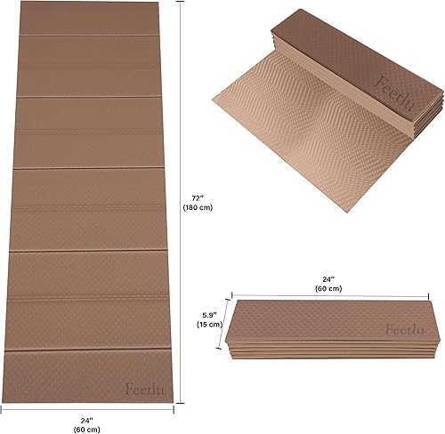 Miniatura 2 de Esterilla plegable para ejercicios de yoga, ligera, antideslizante y fácil de almacenar para yoga, pilates, entrenamientos en casa y ejercicios de