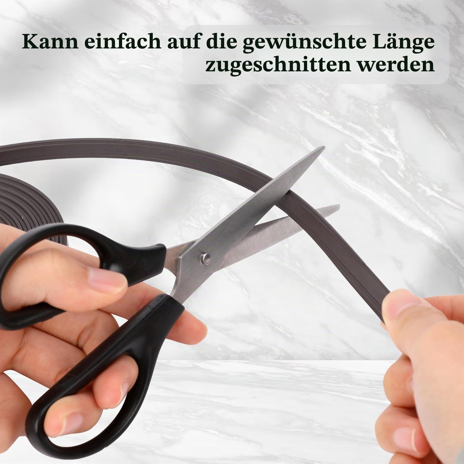KALIONE Magnetband für Duschtüren, 2,1 m lang, 0,91 cm breit, schwarz, Modern, 210 g, Gummi-Magnetstreifen