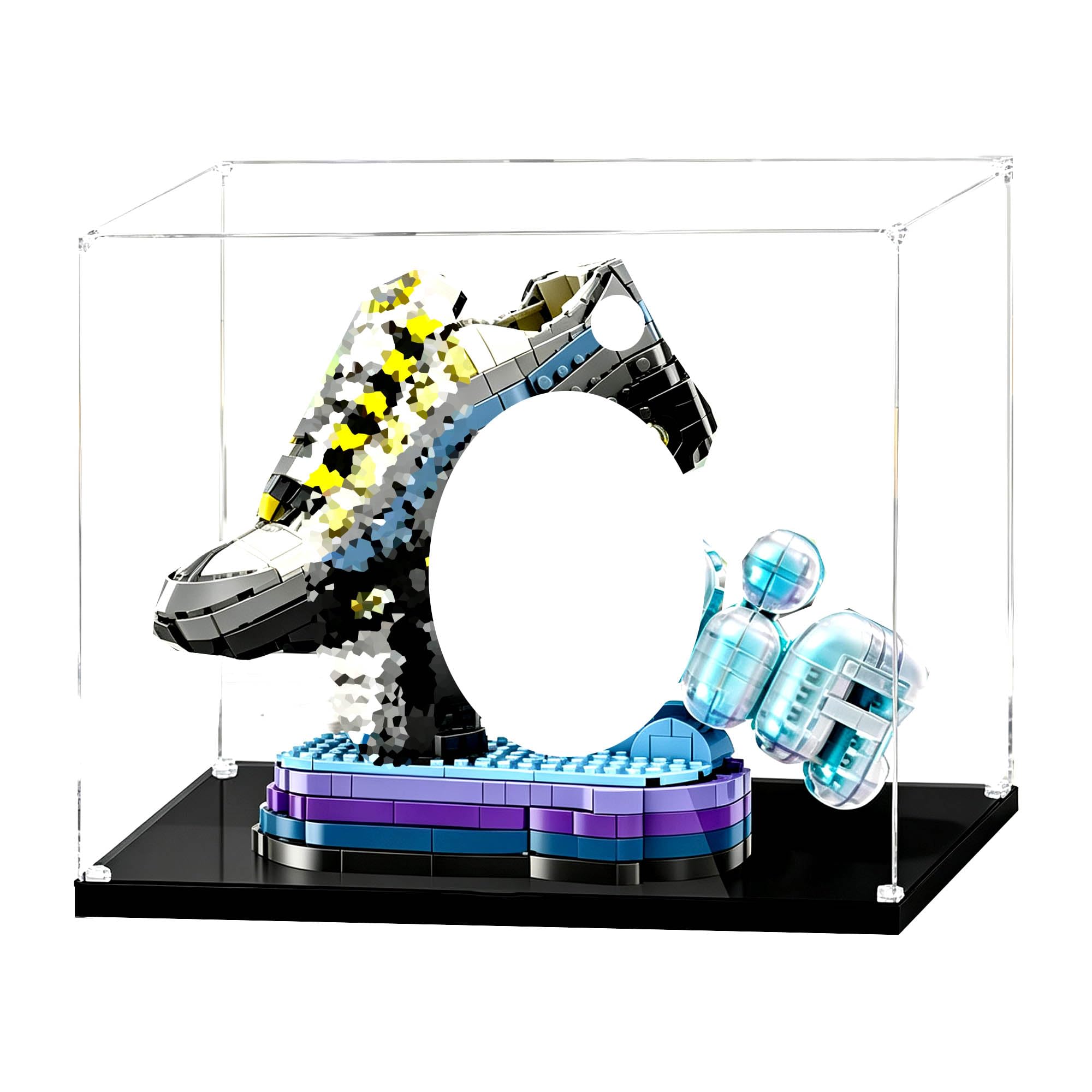 Ddxmml Black 2Mm Dustproof Clear Showcase, Fits For Le-Go 43025 Sneakers Sets (Black 2Mm)