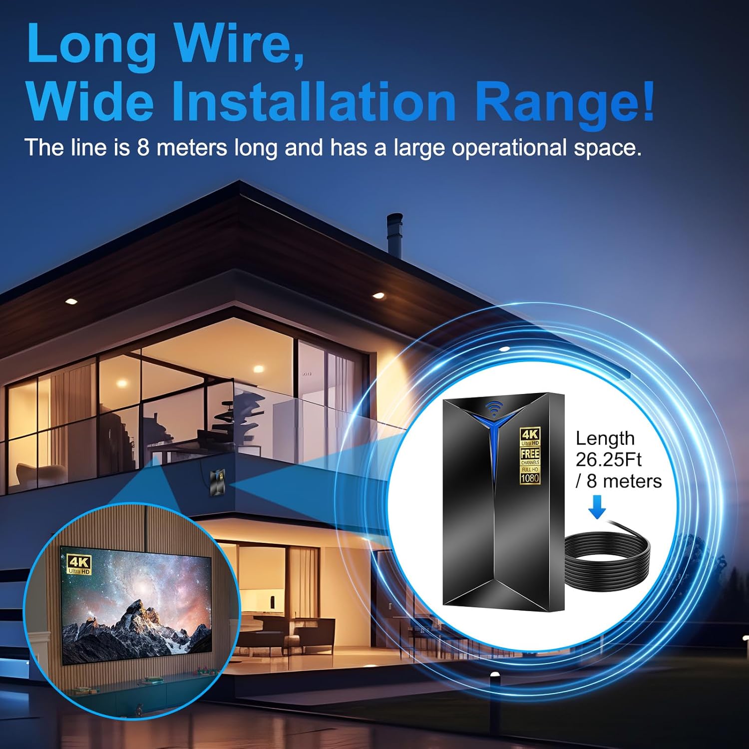 Antenna Indoor for smart tv (Black, Medium)