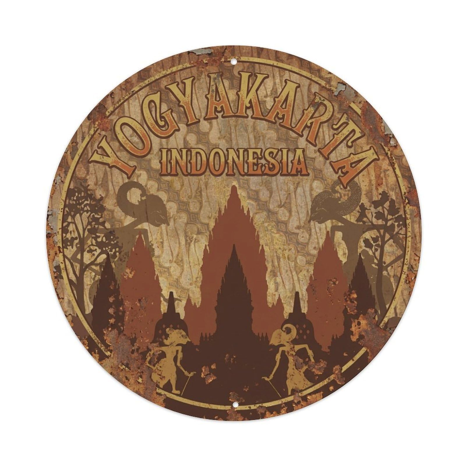 Retro Travel Indonesia Yogyakarta Metal Tin Sign
