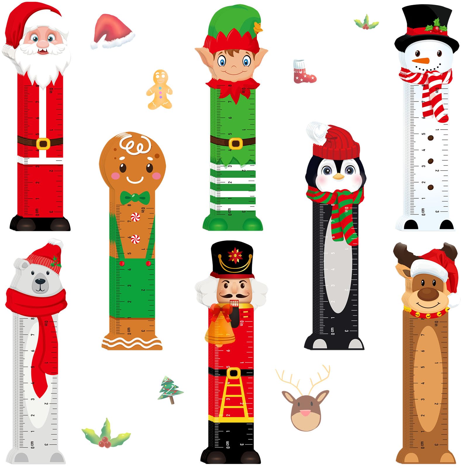 Marque-Pages de Règle de Noël Cadeau Idéal pour Calendrier de l'Avent et Écoles