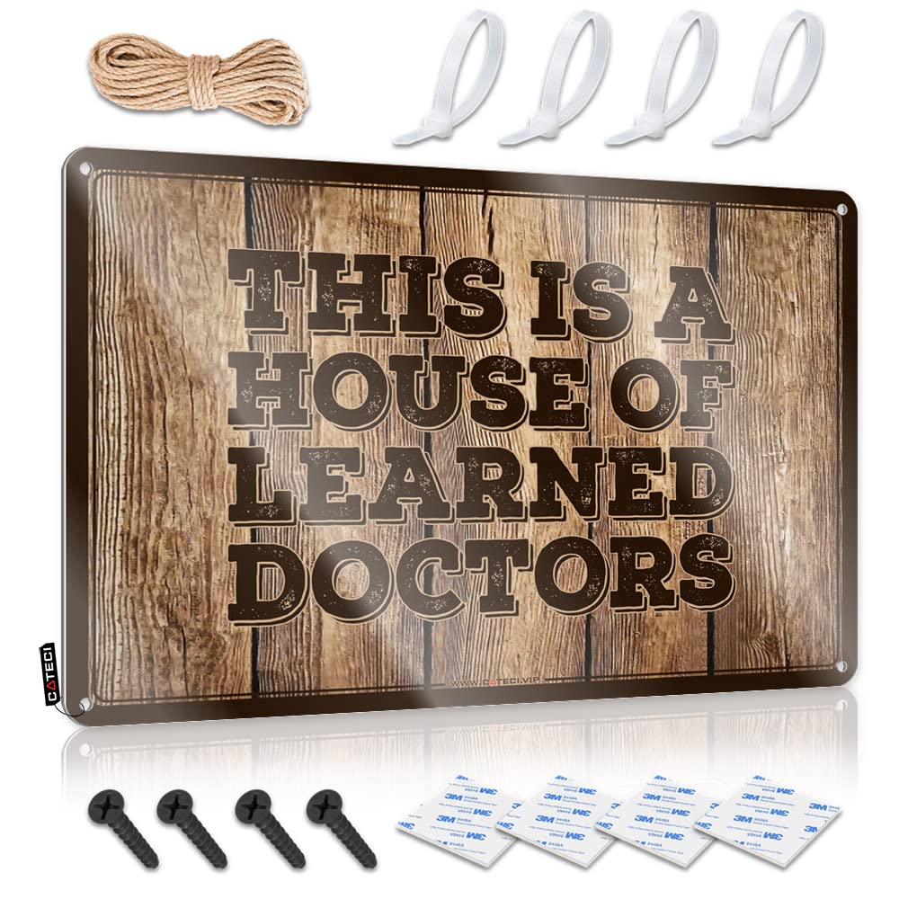 Mwfkkaddb Men's One Color Outdoor Signs And Decor This Is A House Of Learned Doctors Sign Decaor Sign Bar Wall Decor(20X30cm)