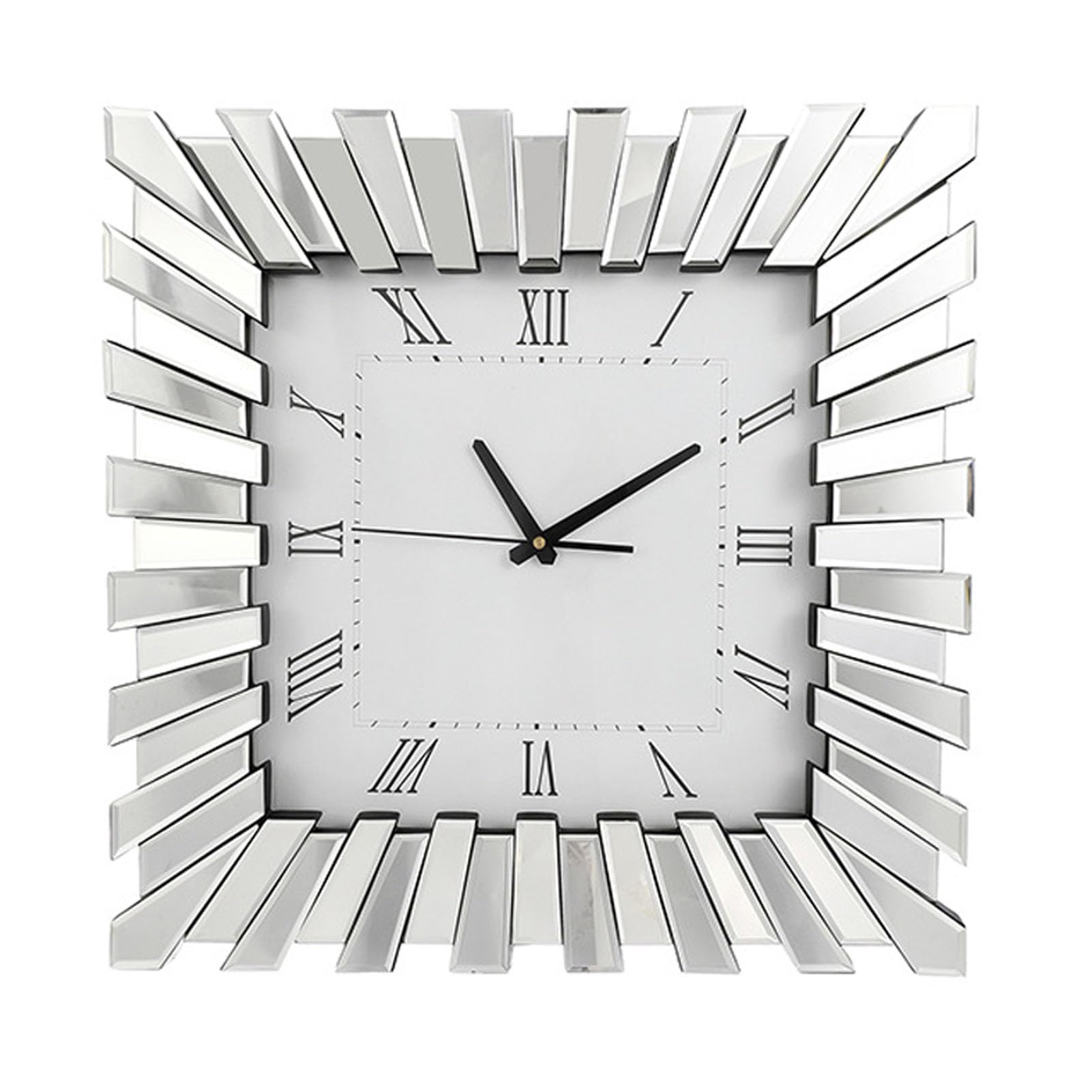 Large Wall Clocks for Living Room Decor 22 inch, Mirror Wall Clock Kitchen Clocks Wall Decorative Modern Acrylic Mirror Finish, Silver Wall Clock Decor Battery Operated (Square 20x20 inch)