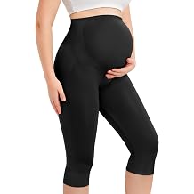 KUMAYES Maternity Pants Shorts Seamless Pregnancy Underwear Capris Workout