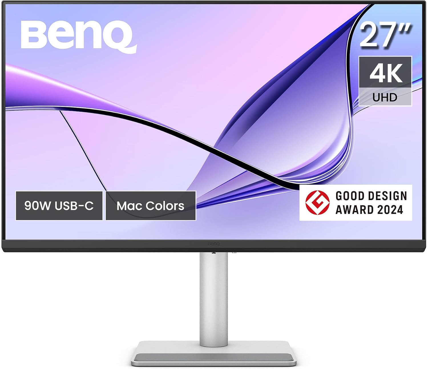 MA270U 27” 4K 3840x2160 Monitor for MacBook® Pro/Air, Dual USB-C, 90W Power Delivery, Mac Color Match, USB Hub, Brightness & Volume Control on Mac, Height & Tilt Adjustable Stand, P3 Color Gamut | 90W Power Delivery, Mac Color Match, USB Hub, Brightness & Volume Control on Mac, Height & Tilt Adjustable Stand, P3 Color
