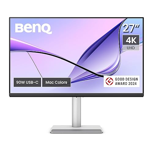 BenQ MA270U 27” 4K 3840x2160 Monitor for MacBook® Pro/Air, Dual USB-C, 90W Power Delivery, Mac Color Match, USB Hub, Brightness & Volume Control on Mac, Height & Tilt Adjustable Stand, P3 Color Gamut