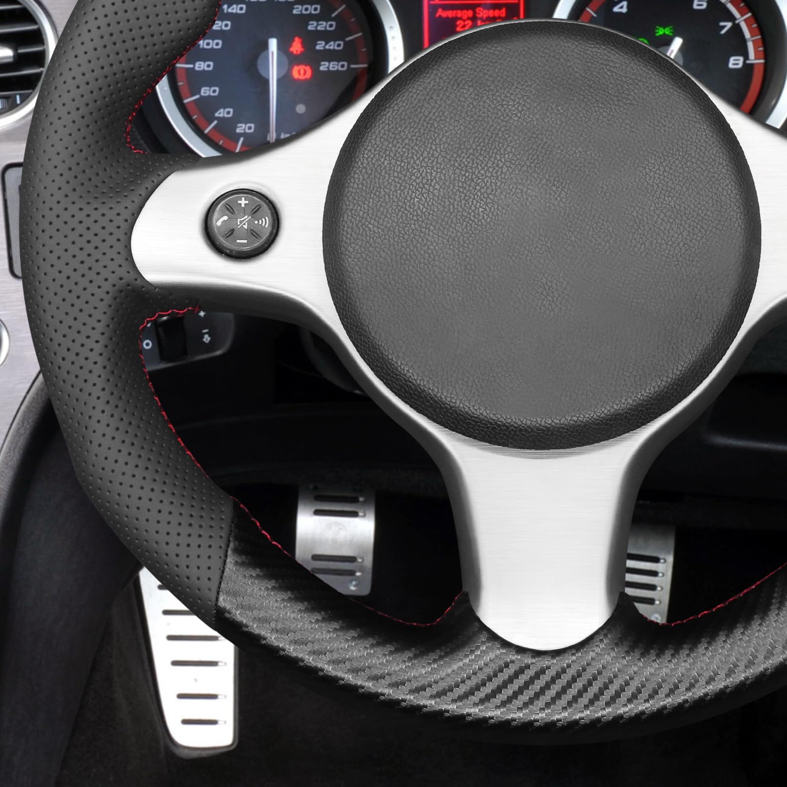 MEWANT Niestandardowa osłona kierownicy do szycia Alfa Romeo | Ręcznie szyta kierownica samochodowa/Alfa Romeo 159 TI Brera 2006-2011 Akcesoria/Alfa Oddychająca Do Ogrzewanych Kierownic