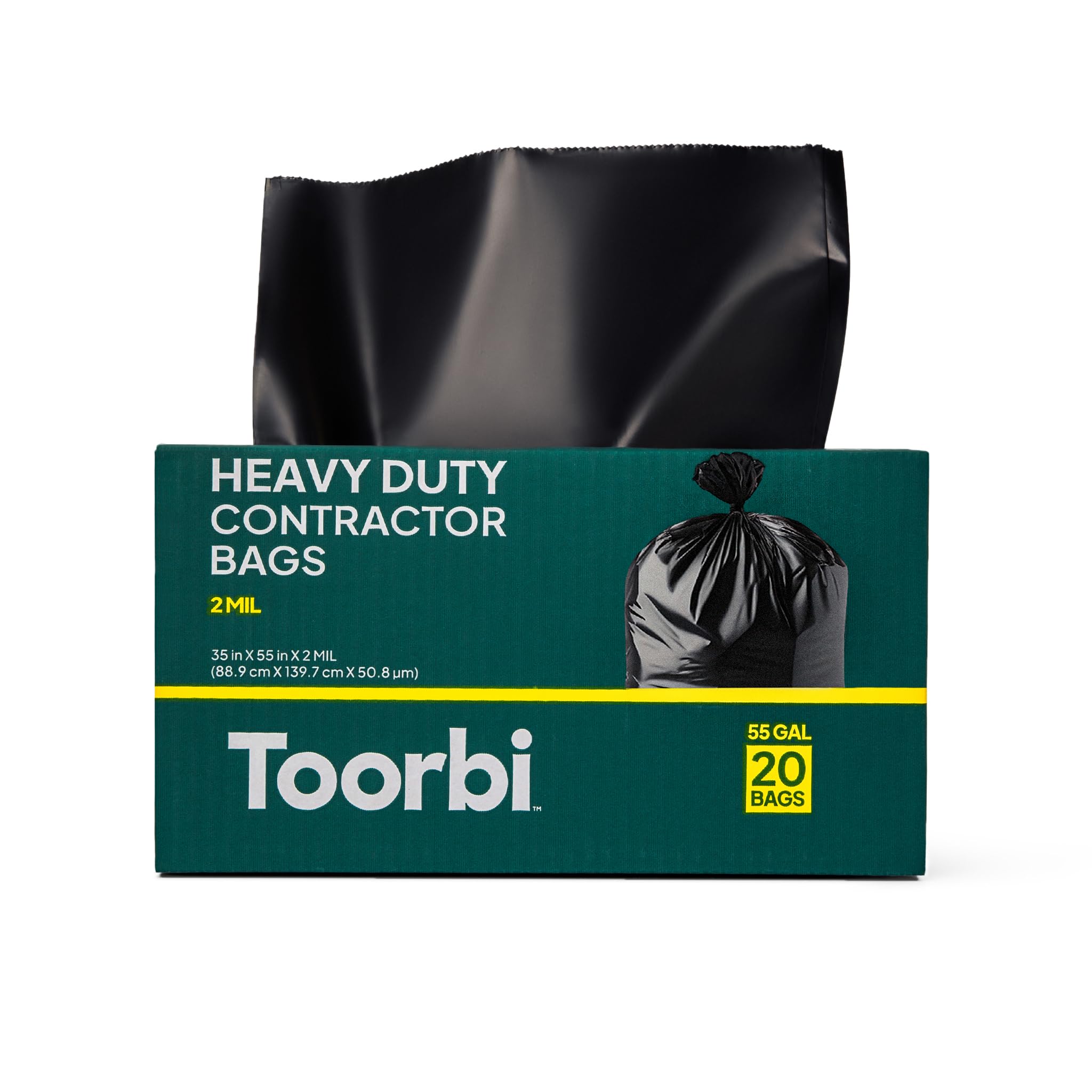 55 Gallon Trash Bags – Heavy Duty Large Black Contractor Garbage Bags | 2 MIL Thick | 35