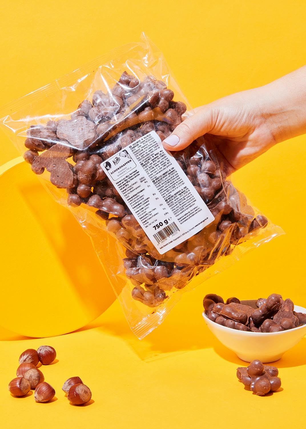 KoRo - Bouchées de noisettes enrobées de chocolat au lait entier 750 g