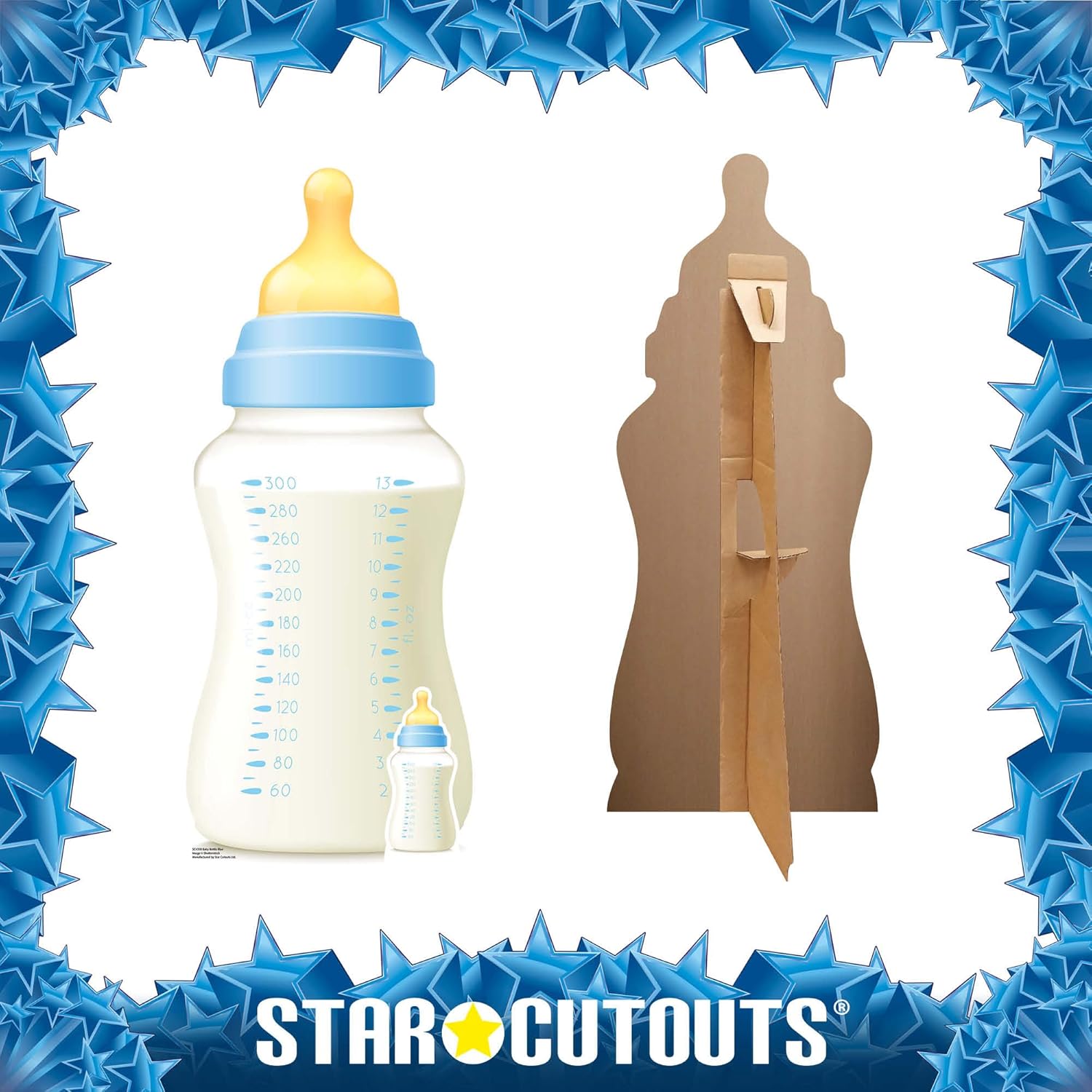 SC4358 Baby Bottle Blue Star Mini Cardboard Cut Out Height 91cm