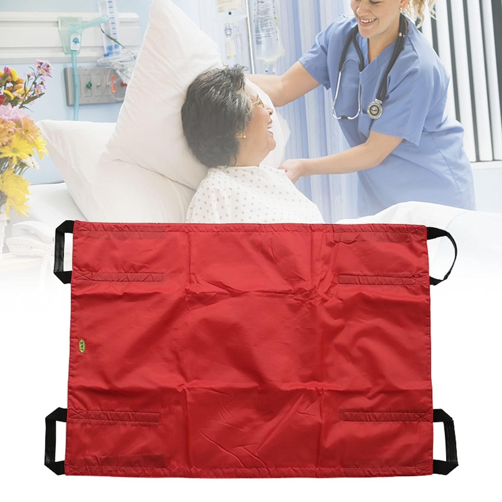 Cinturón de transferencia duradero, arnés de elevación de pacientes para girar, reposicionar, mover y transferir, sábana deslizante con asas reforzadas para ancianos/discapacitados, nailon + algo