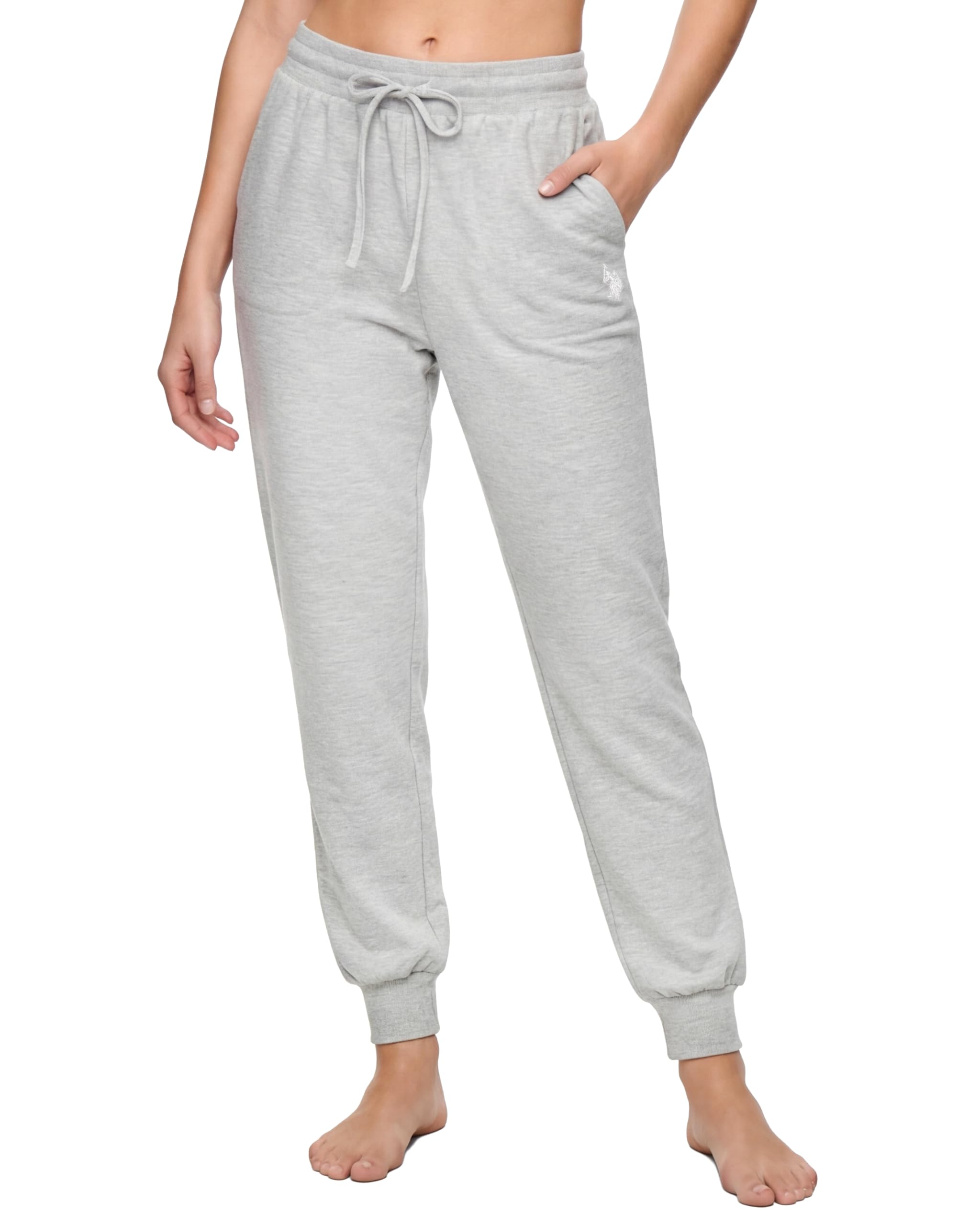 U.S. Polo Assn. Sweatpants for Women Soft Fleece-Backed Jersey Knit, Womens Joggers with Pockets
