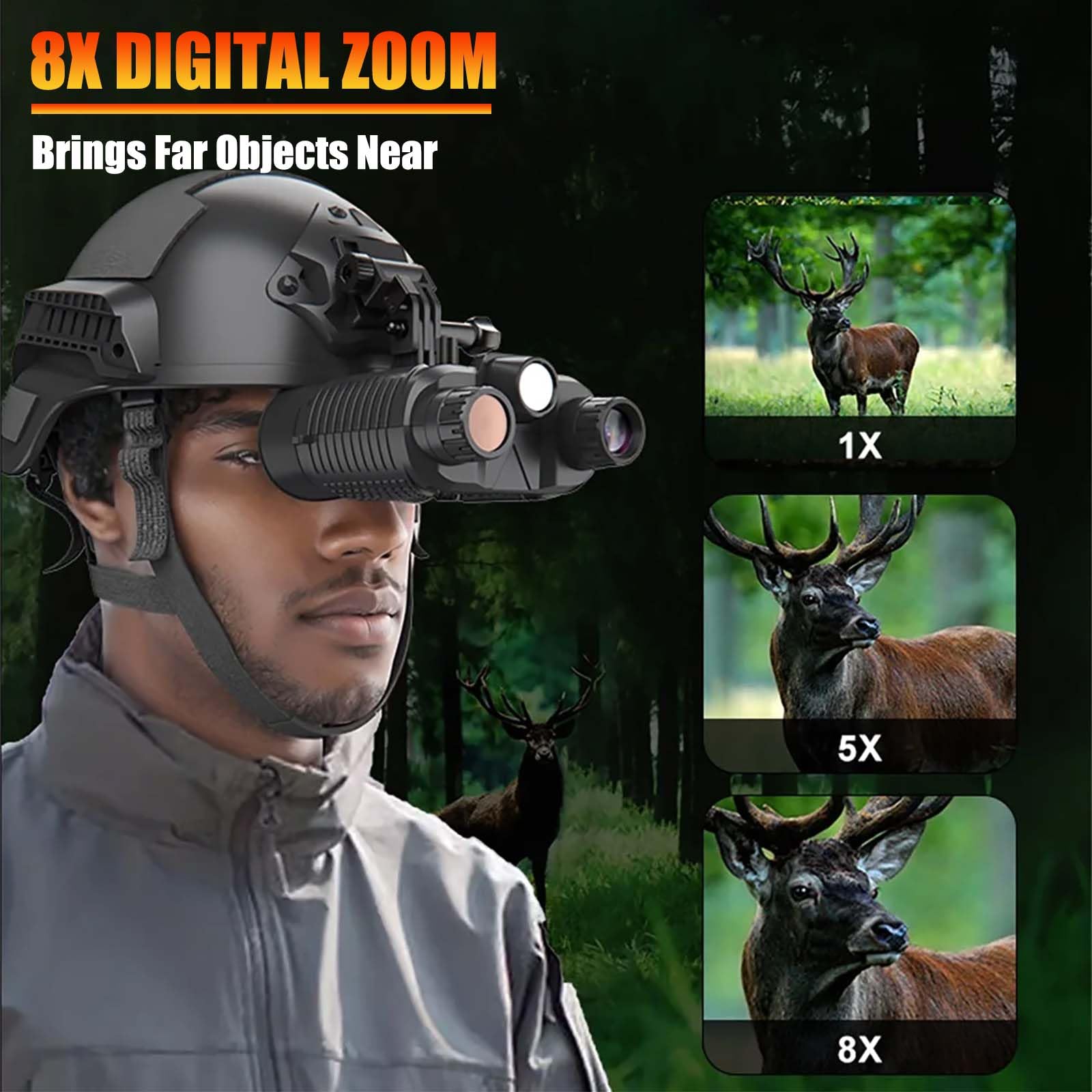 Night Vision Head-Mounted Goggles 4K Digital Binoculars Compatible