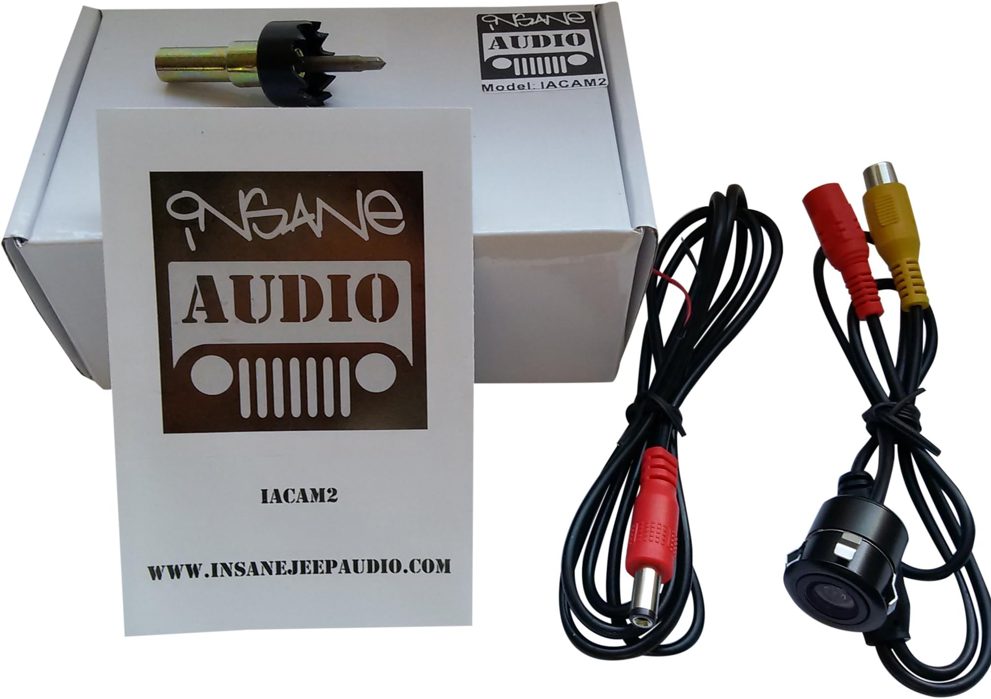 Insane Audio IACAM2 Universal Front or Rear-Facing Waterproof Backup Camera, Flush Mounted for Bumper Installation
