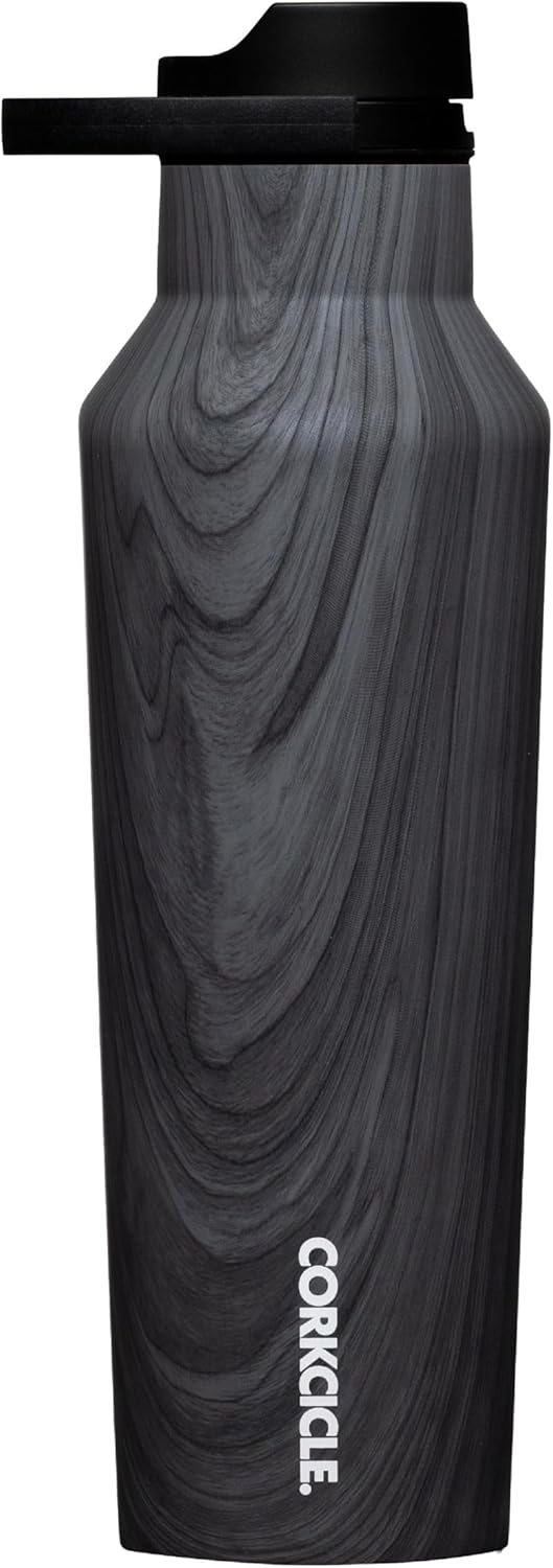 Corkcicle Sport Canteen - Keeps Drinks Cold 25 Hours - Stainless Steel Water Bottle - Triple-Insulated - Spill-Proof - Summer Drinkware Gift - Keeps Drinks Ice Cold - 20 oz - Burnt Wood