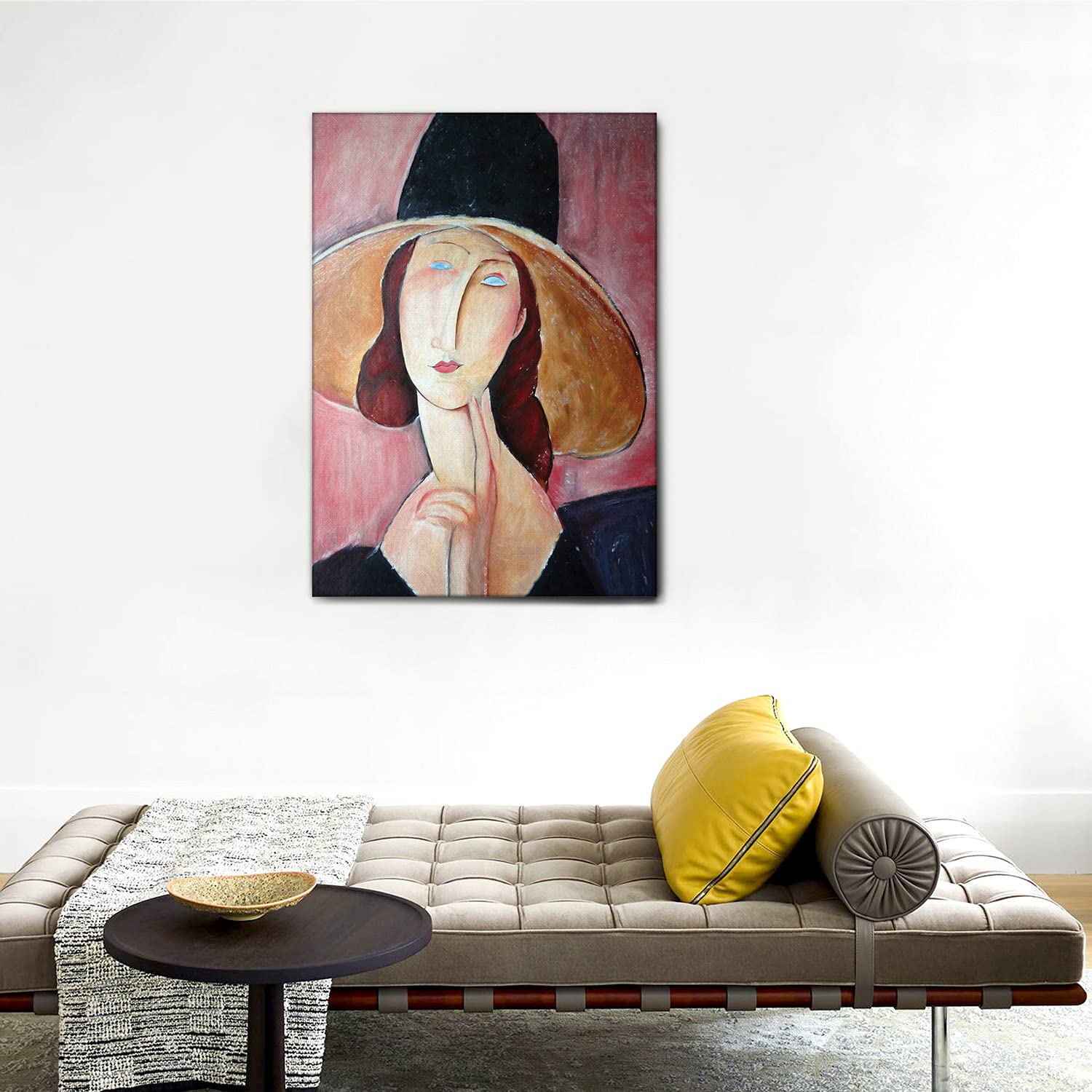 Quadro Modigliani - Jeanne Hebuterne Con Cappello - Tela Canvas 70x100 Cm - Giallobus - Foto 4