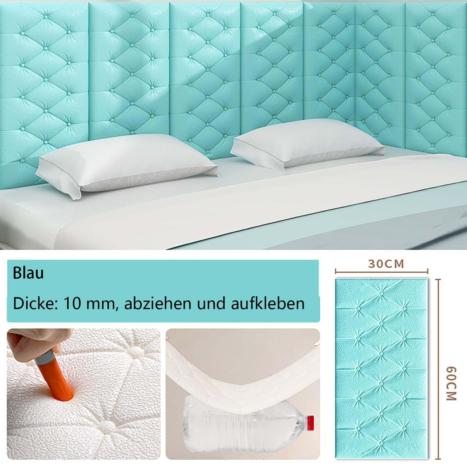 Koncey Wandkissen Selbstklebend Wanddekoration Bett Produktbild-Vorschau 9