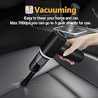 Vista 6 de Plumero de aire comprimido, plumeros de aire eléctricos, mini aspiradora 4 en 1, limpiador de teclado, mini soplador de aire con motor sin