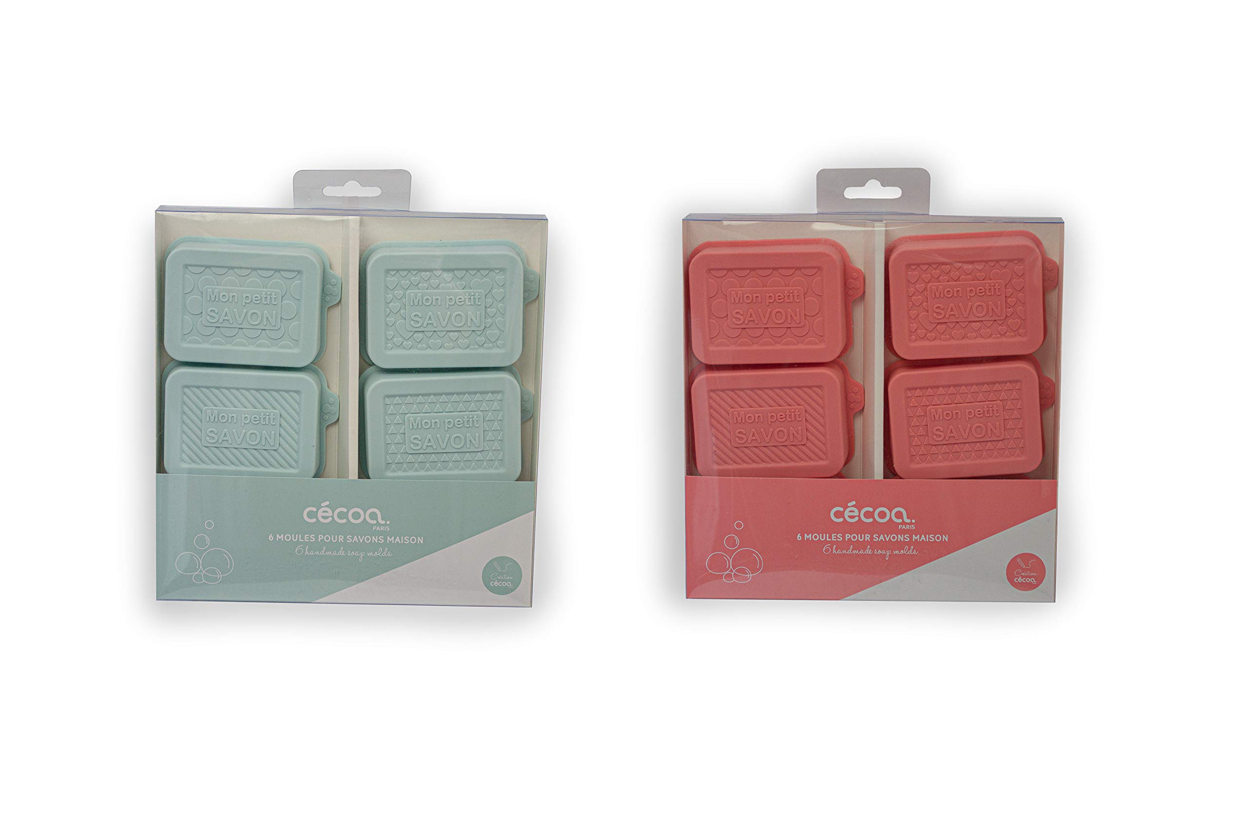 Cecoa Set Di 6 Stampi In Silicone Per Sapone Fai Da Te - Dimensioni 9,5x7x2,2 Cm, Rosa O Blu - 3