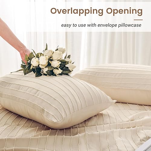 Miniatura 7 de NEXHOME PRO Funda de edredón tamaño matrimonial, juego de funda de edredón bohemio de 3 piezas, juego de funda de edredón de microfibra suave y