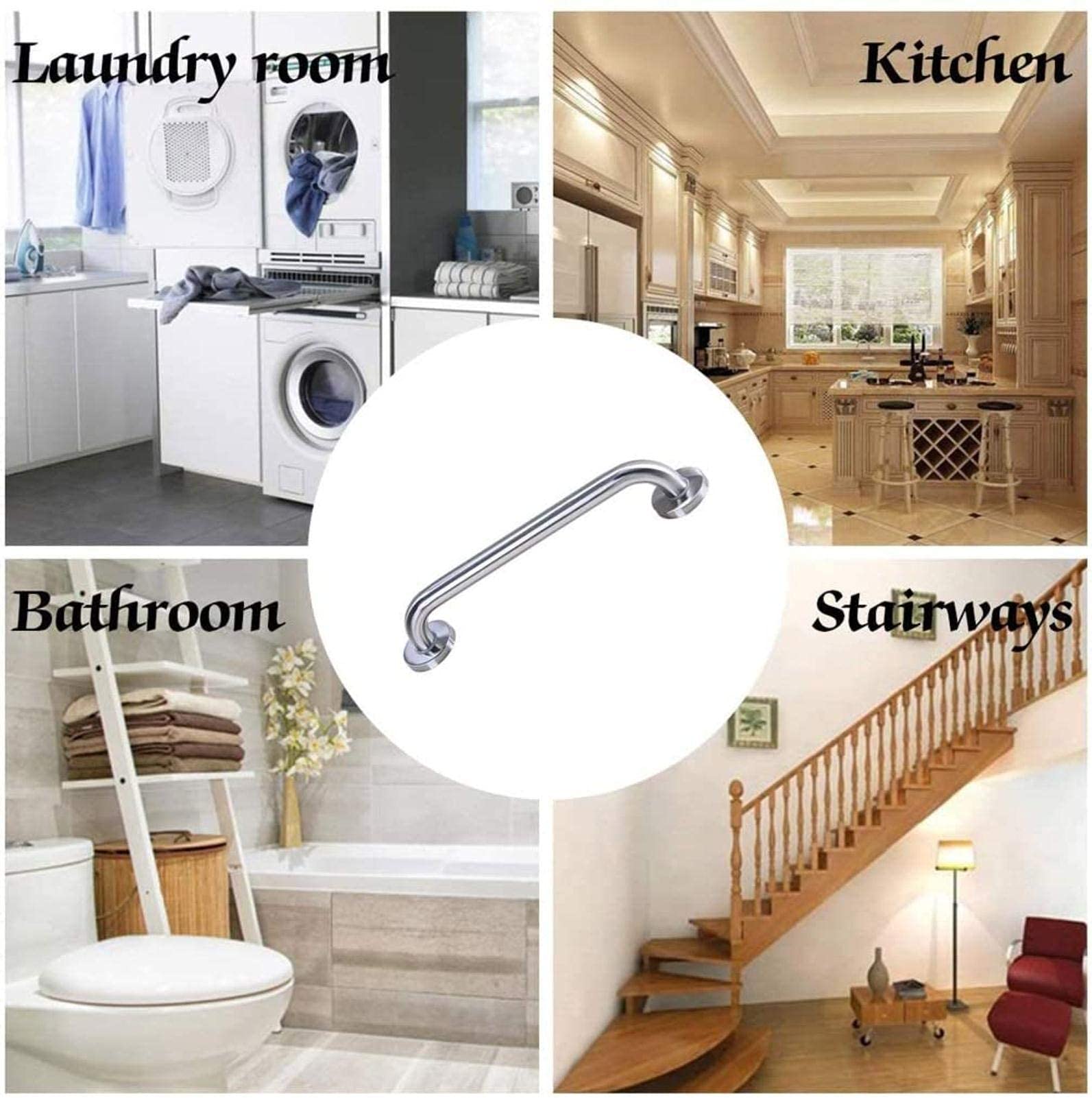 Maniglie per Doccia, Ausili per Wc, Corrimano per Bagno Di Sicurezza Senza Barriere, Barre Di Supporto Di Sicurezza, Corrimano Di Supporto Antiscivolo per Disabili, Adatto per Hotel, Corridoi,