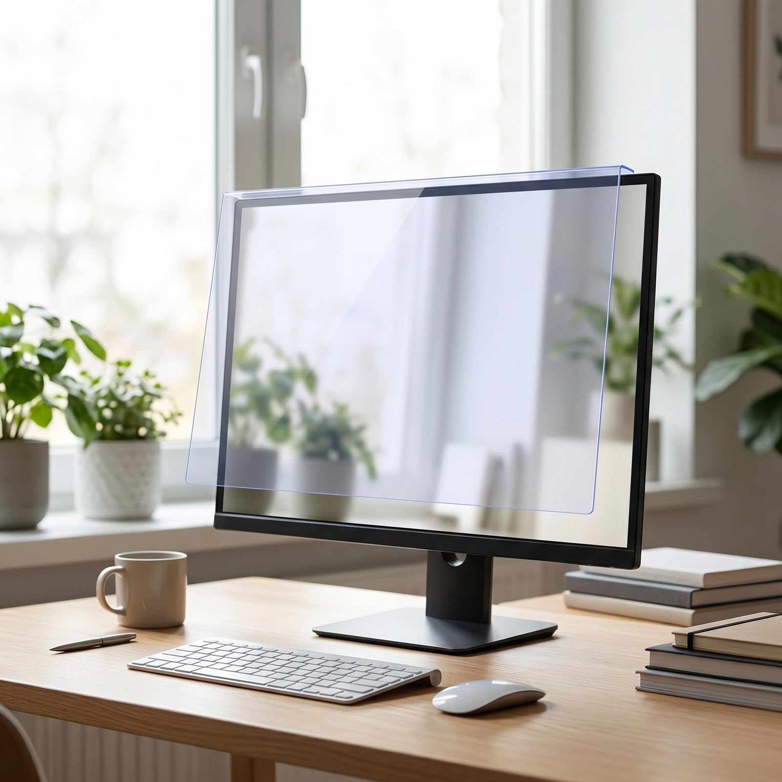 Dpofirs Filtro Schermo Che Blocca la Luce Blu, Pellicola Protettiva per Monitor Sospeso per Display LED da Tavolo da 24 Pollici (16:9)