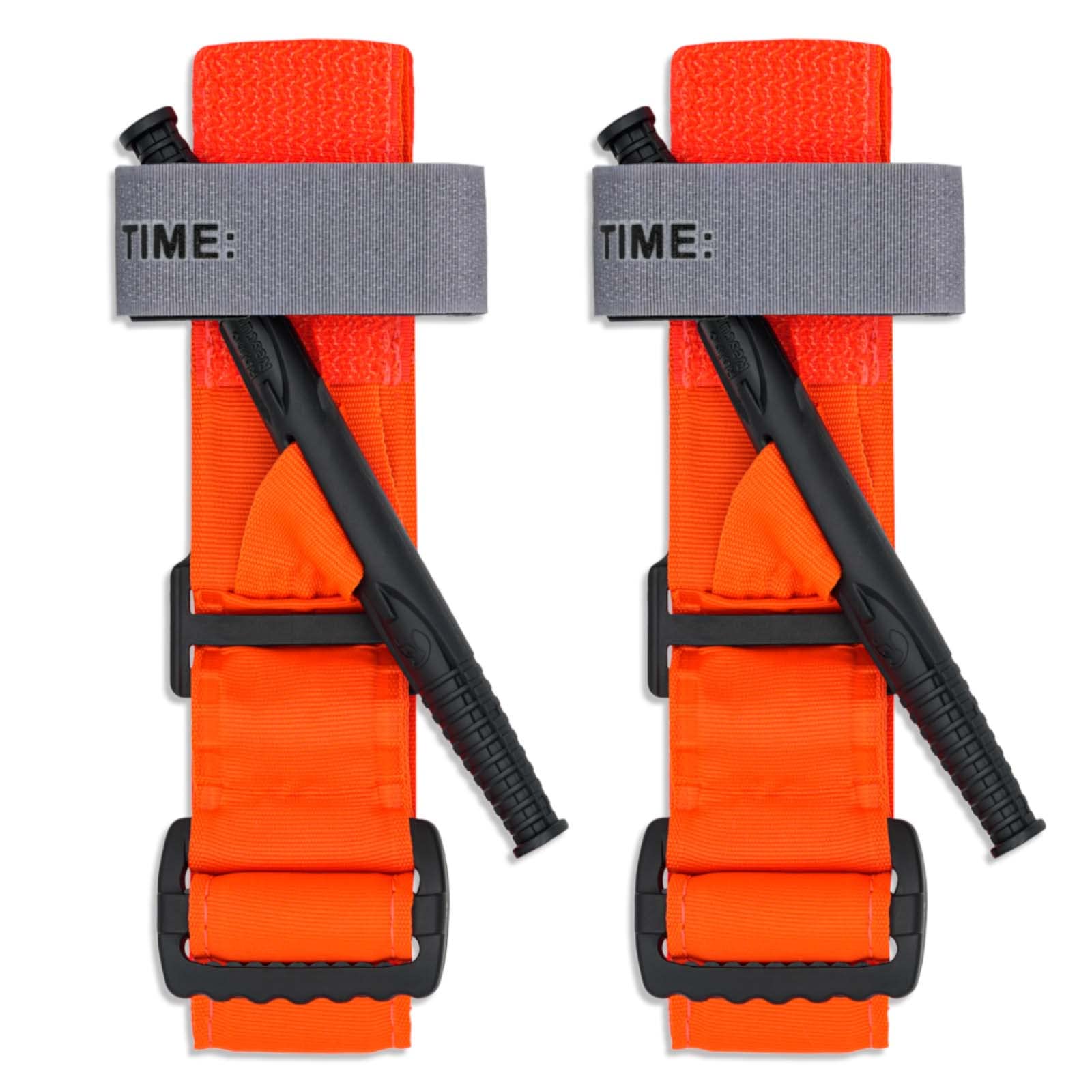 RHINO RESCUE Torniquetes Médicos para Hemorragias de Emergencia, Paramédico de Emergencia Militar Salvavidas para Combate al Aire Libre Táctico de Campo con Torno de Plástico, Naranja (2pc)