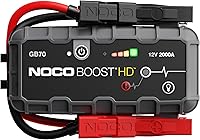 NOCO Boost GB70 2000A Lithium Jump Starter: UltraSafe for 8L Gas/6L Diesel Engines, Power Bank & 400-Lumen Flashlight