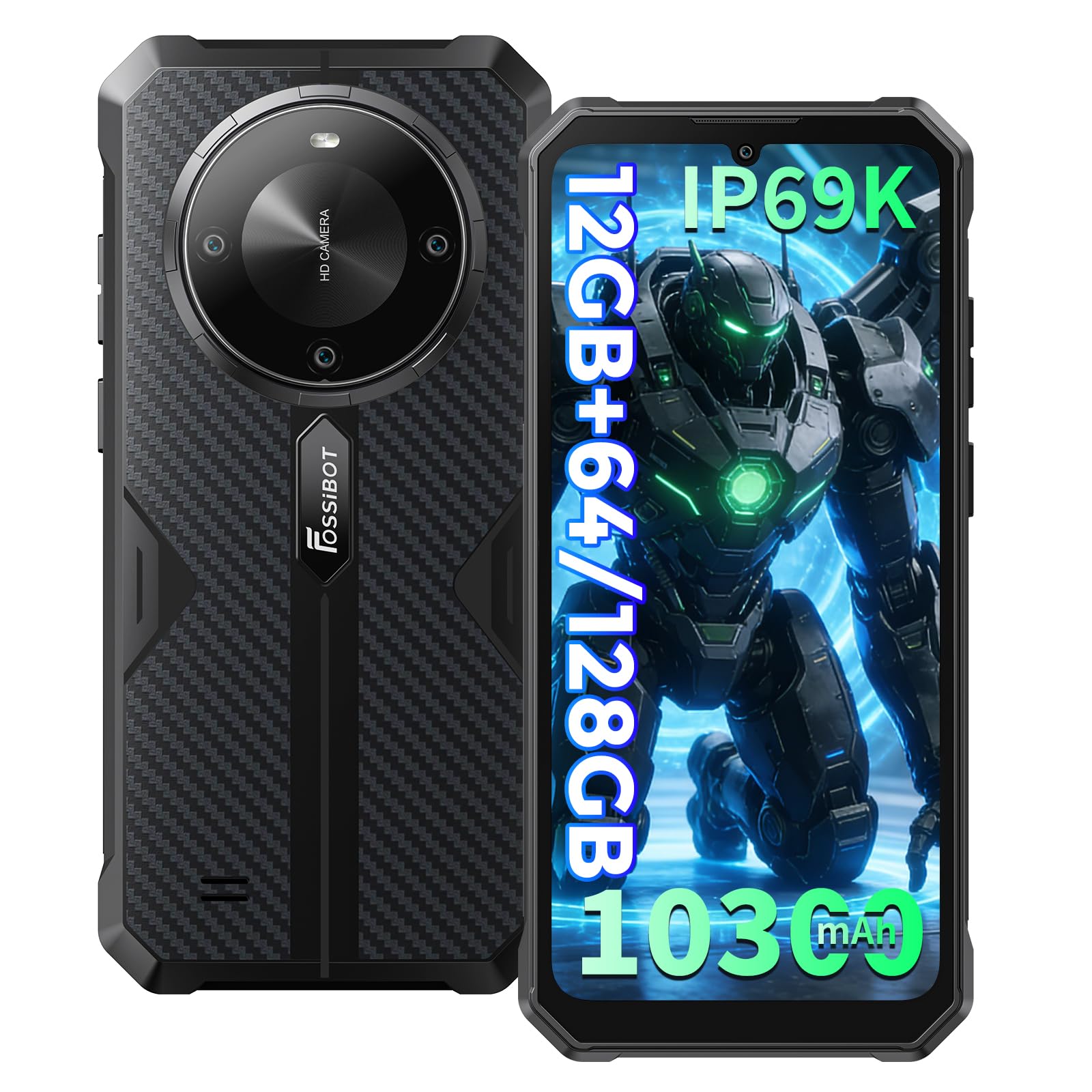 Amazon.com: FOSSIBOT Rugged Smartphone,10300mAh Battery Rugged