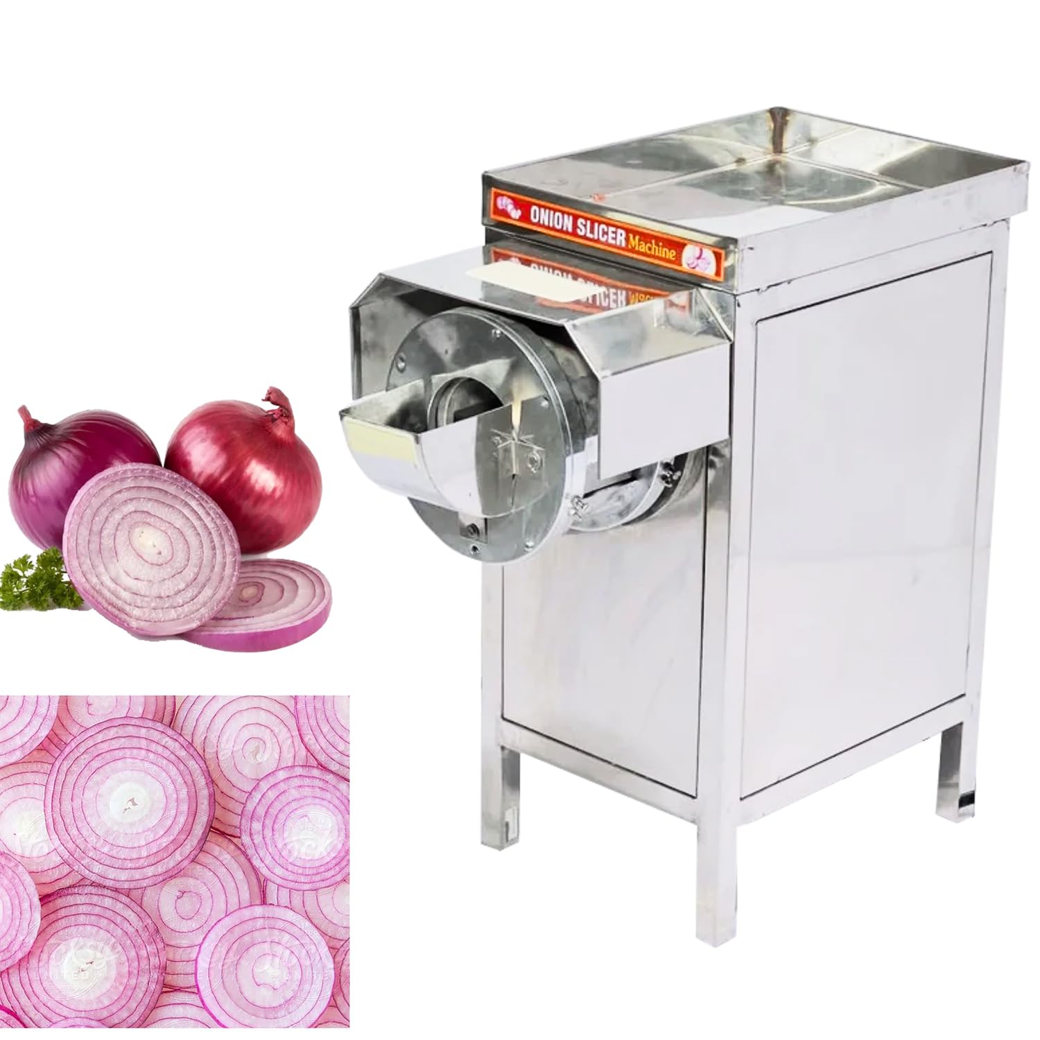 BUILDFORCE Ss Onion Slicer Machine Electric Big Hotel| Vegetable Slicer Machine Commercial Comes with 0.5HP Motor Capacity 150kg/Hr. Onion, Chilly, Cabbage Other Vegetable Product B1-image-28