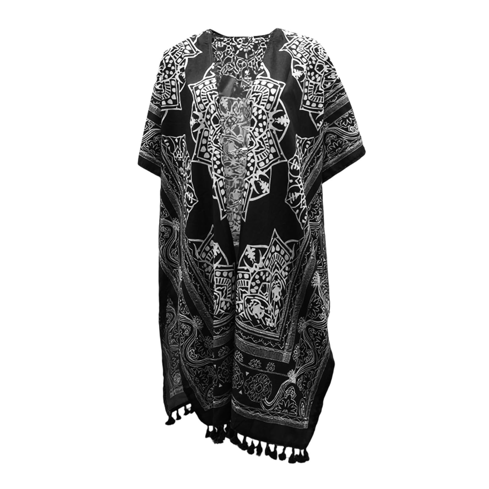 Generisch Veste Cardigan Femme Cardigan Imprimé Floral Léger Été Printemps Décontracté Coupe Ample Pull Ouvert Devant pour Jeans